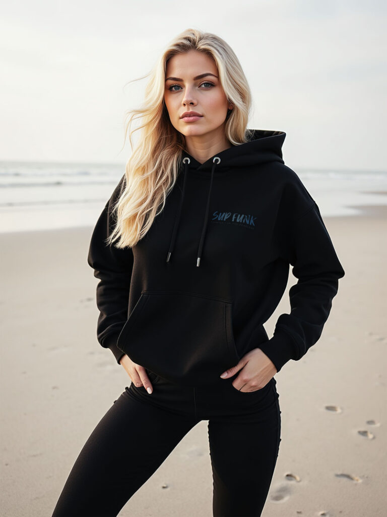 Blue SUP Funk Logo Black Hoodie