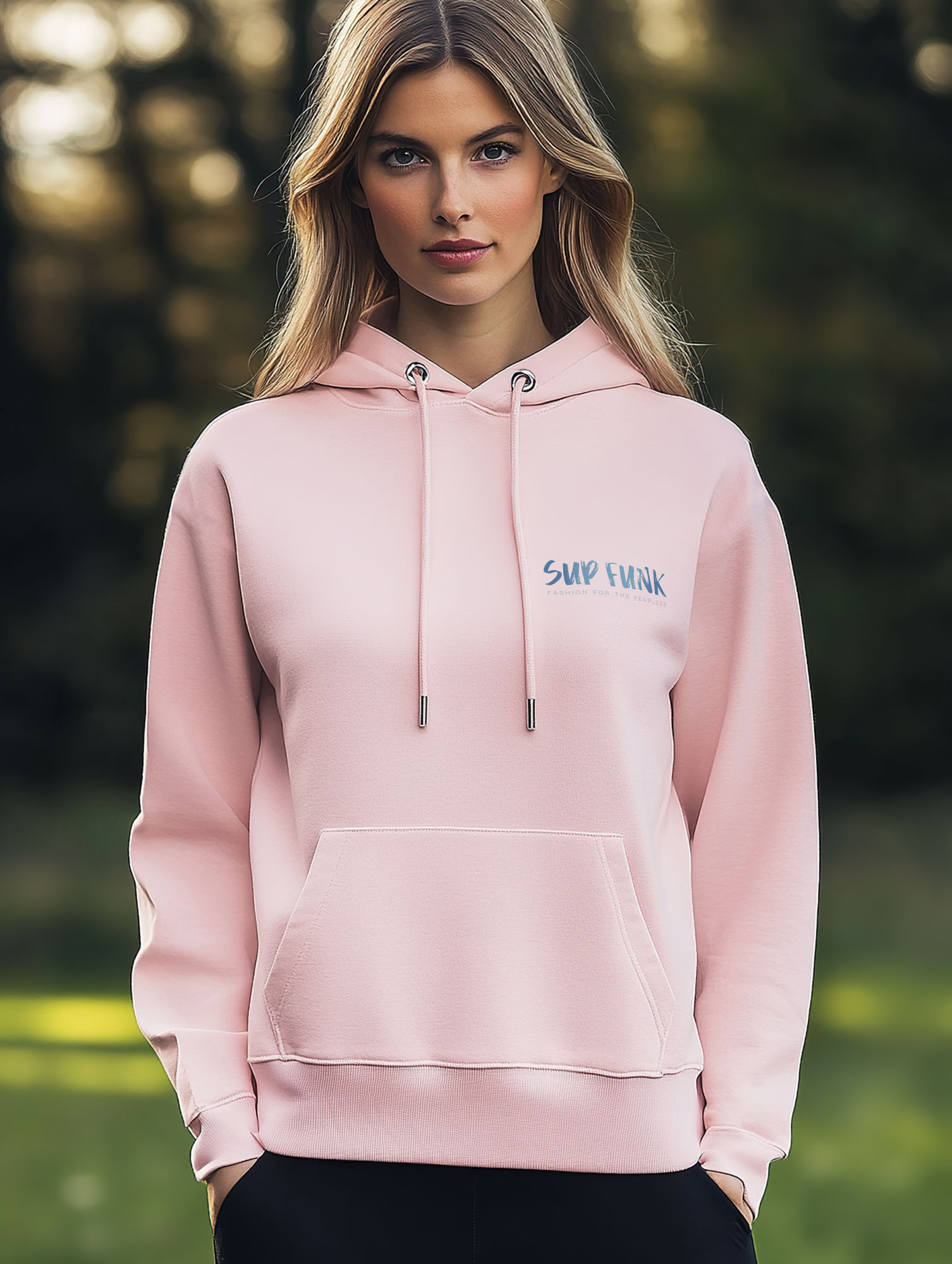 Walk On Water Cotton Pink Hoodie