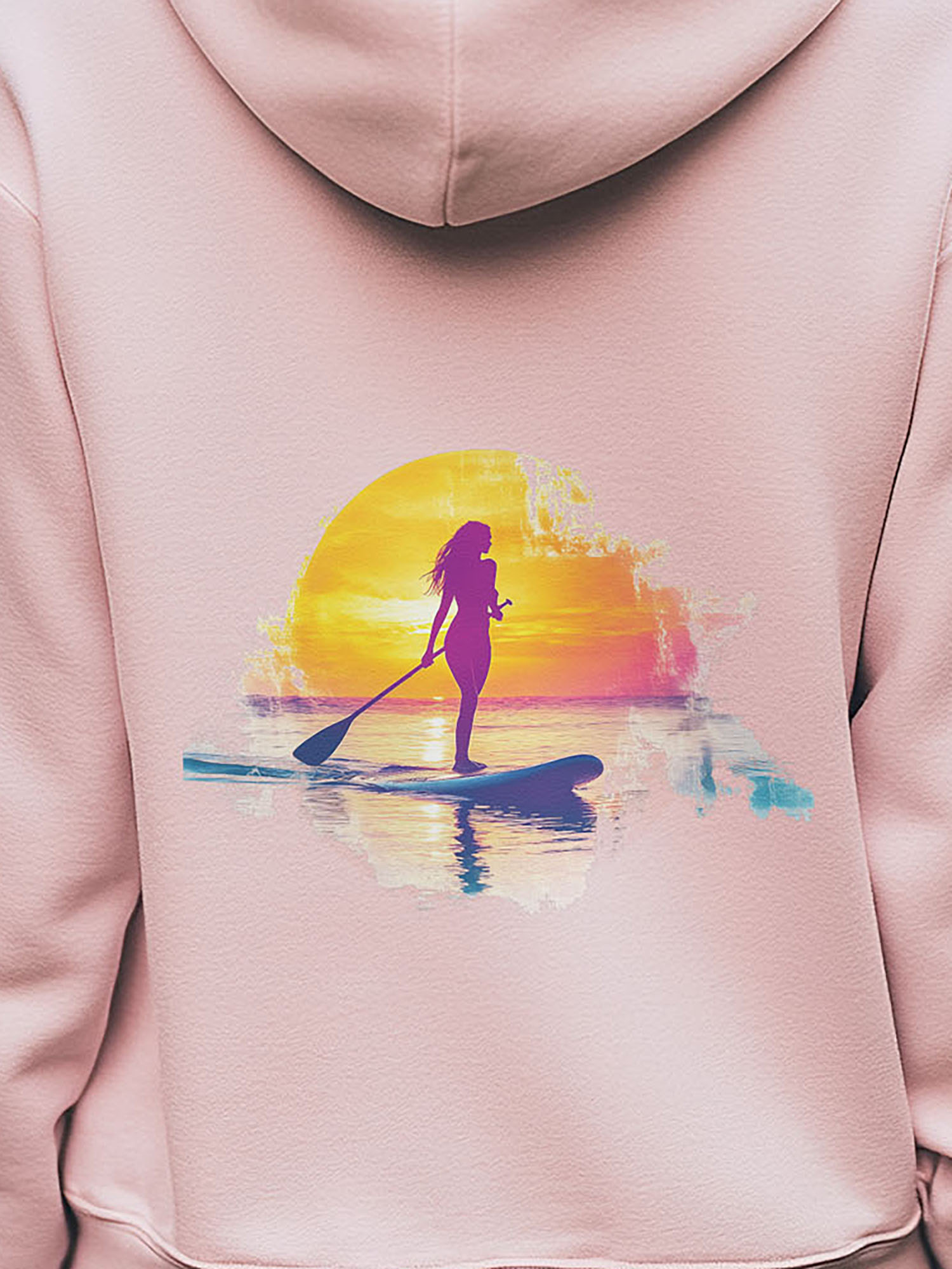 Sunset Paddleboard Cotton Pink Hoodie