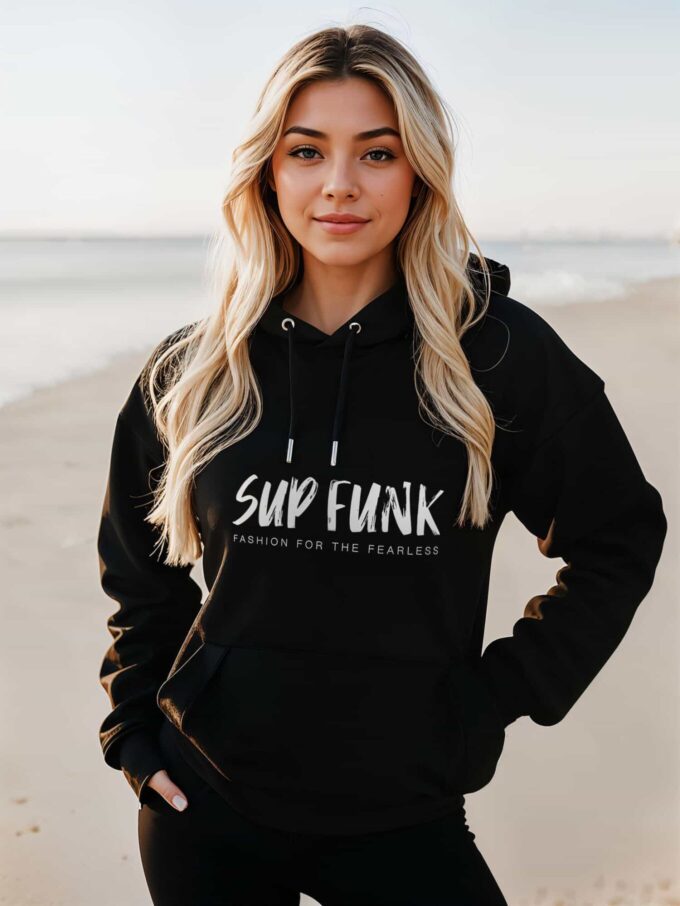 SUP Funk White Front Logo Black Hoodie