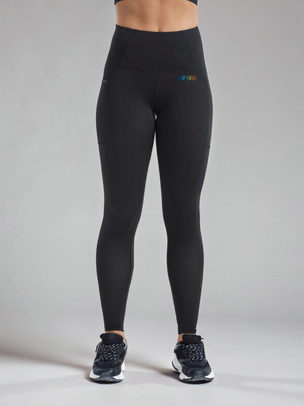 Black SUP Funk AquaCurve Leggings for Paddle Boarding, Yoga, Gym wear Front View