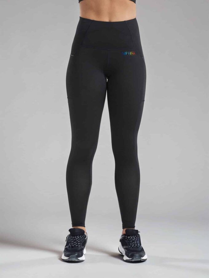 Black SUP Funk AquaCurve Leggings for Paddle Boarding, Yoga, Gym wear front View