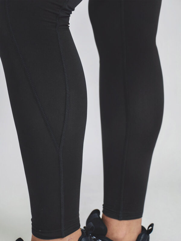 Black SUP Funk AquaCurve Leggings for Paddle Boarding, Yoga, Gym wear Calf View