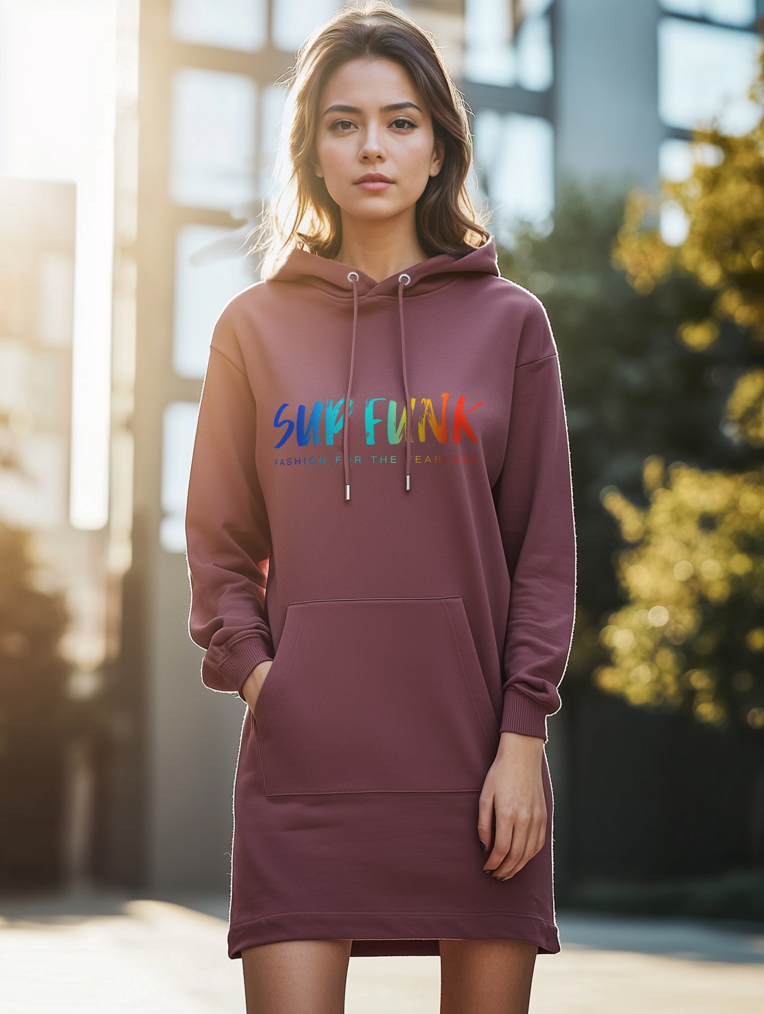 Hibiscus Hoodie Dress SUP Funk Logo