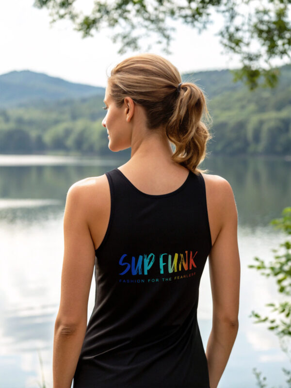 100% Organic Cotton Black Tank Top with back SUP Funk Logo