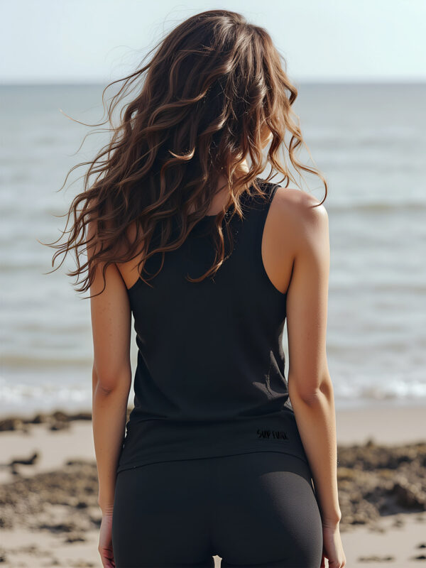 100% Organic Cotton Black Tank Top with small back SUP Funk Black Logo