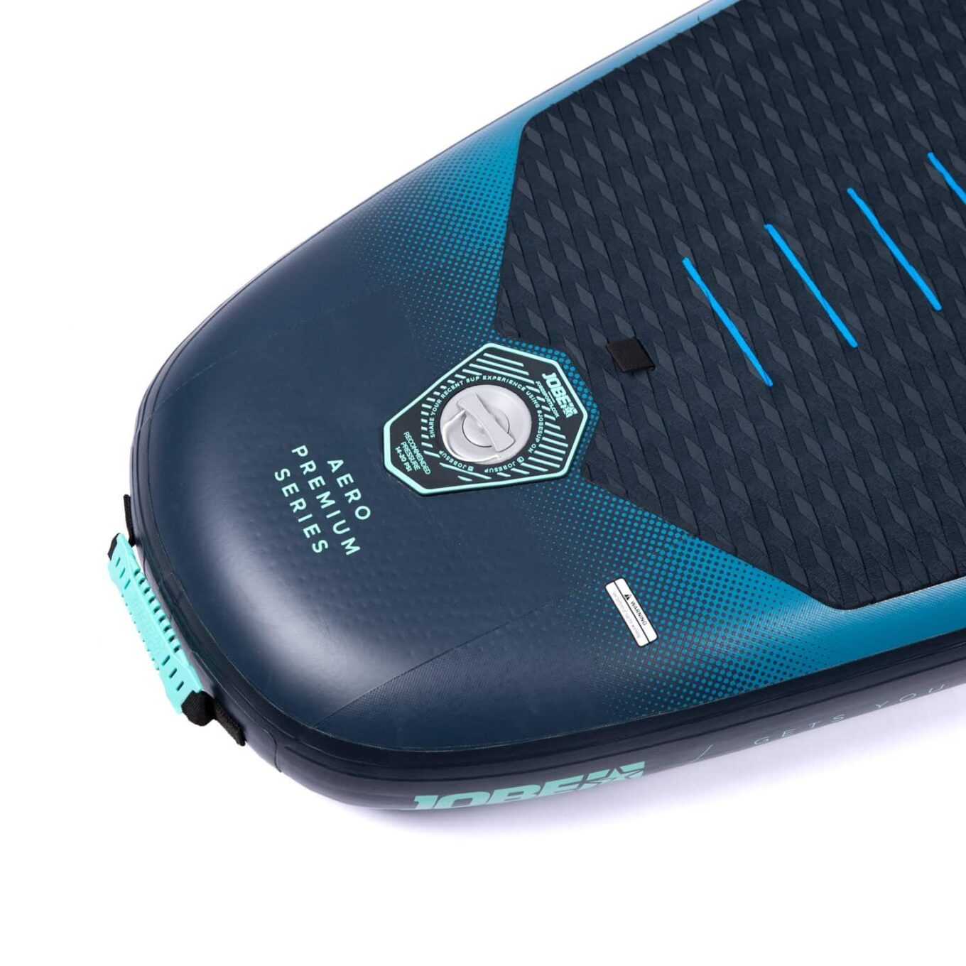 Jobe Duna 11.6 Inflatable SUP Paddleboard Blue - Closeup Halkey Roberts Valve