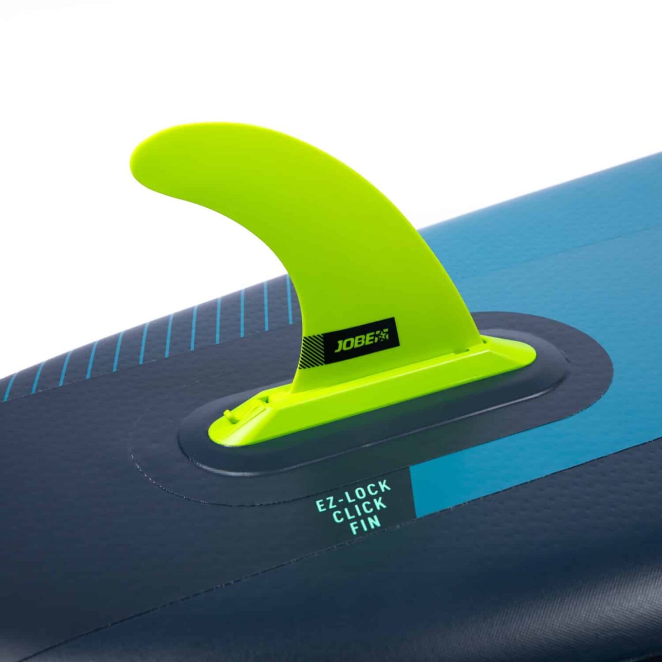 Jobe Duna 11.6 Inflatable SUP Paddleboard Blue - Closeup EZ-Lock Click Fin