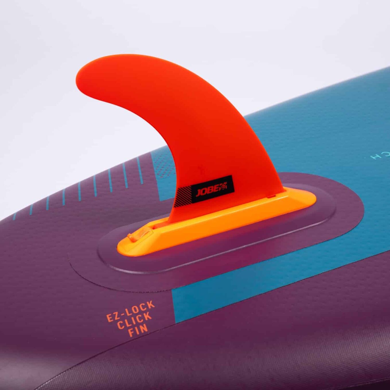 Jobe Yarra 10.6 Inflatable Paddle Board Purple - close up of fin
