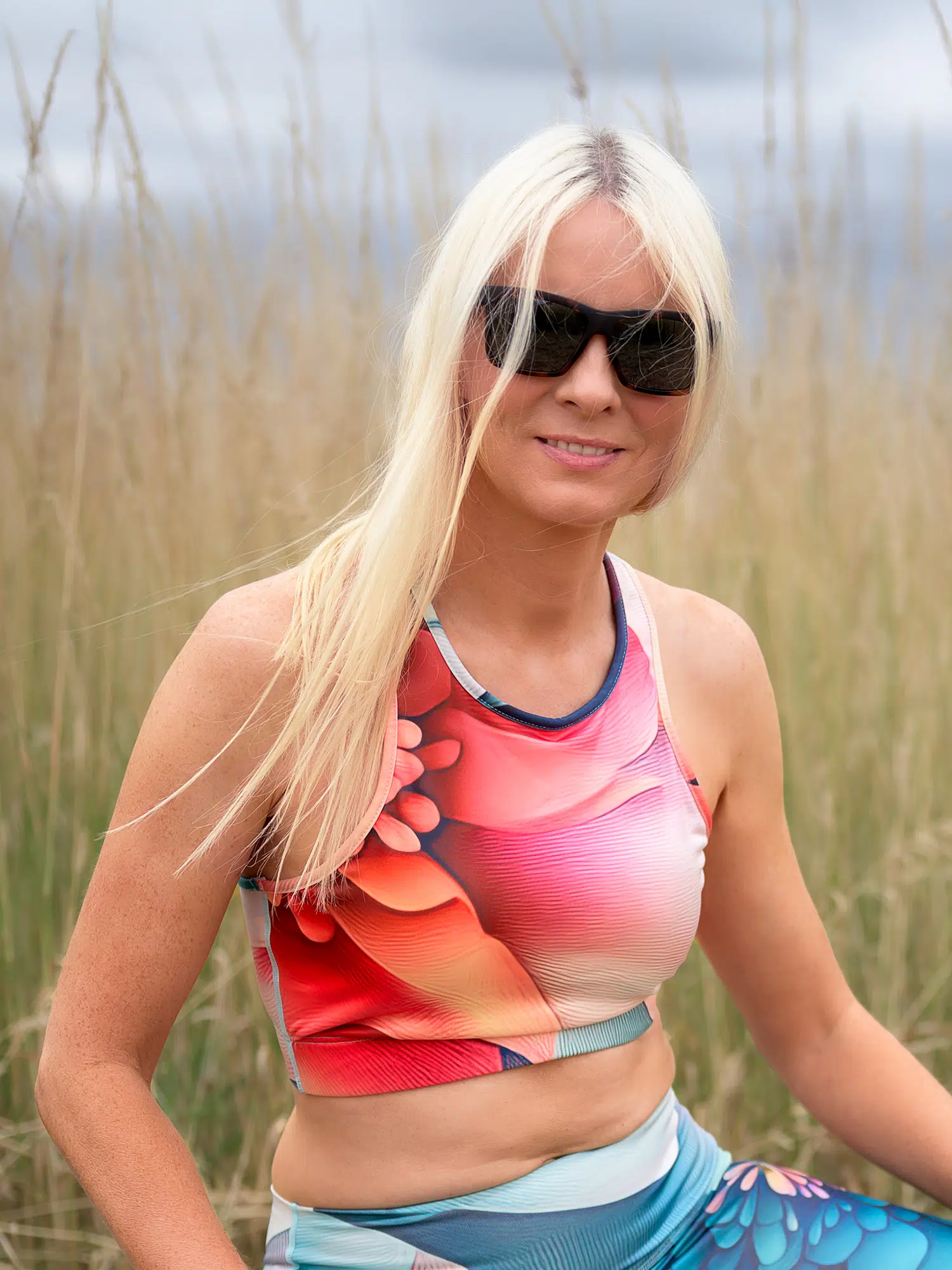 Floral Embrace Sustainable Activewear Sports Bra Top by SUP Funk