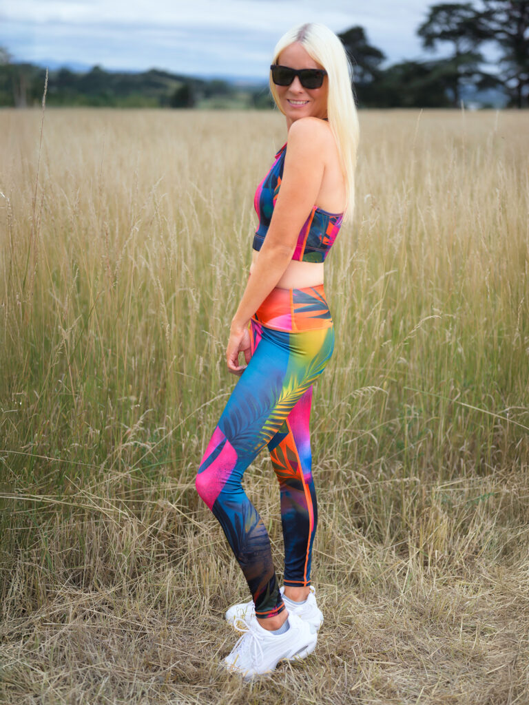 Tropical Chaos Sustainable Activewear Leggings & Bra by SUP Funk