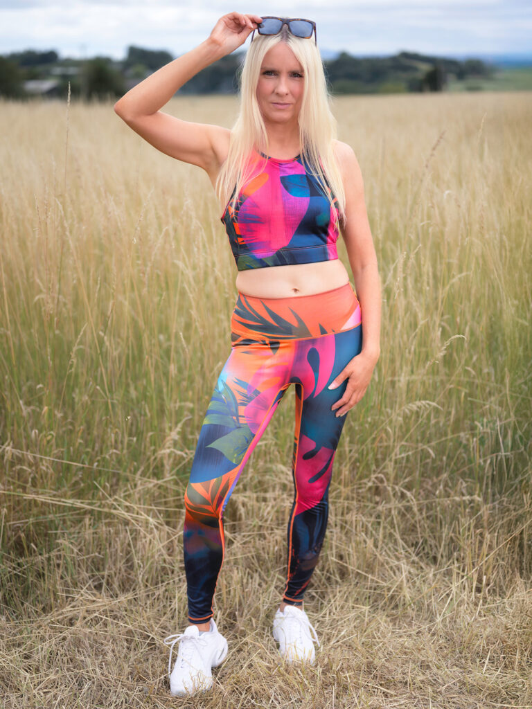 Tropical Chaos Sustainable Activewear Leggings & Bra by SUP Funk