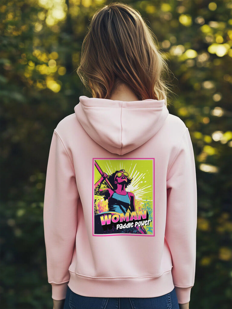 Women's Paddle Power Hoodie in Cotton Pink by SUP Funk