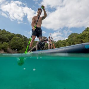 Jobe SUP Paddle - Stream Carbon 40 Lime 3-piece in action
