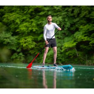 Jobe Stream Carbon 40 SUP Paddle 3 Piece in Orange Action shot