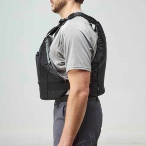 Model wearing NRS Ion PFD Black Buoyancy Aid Side View