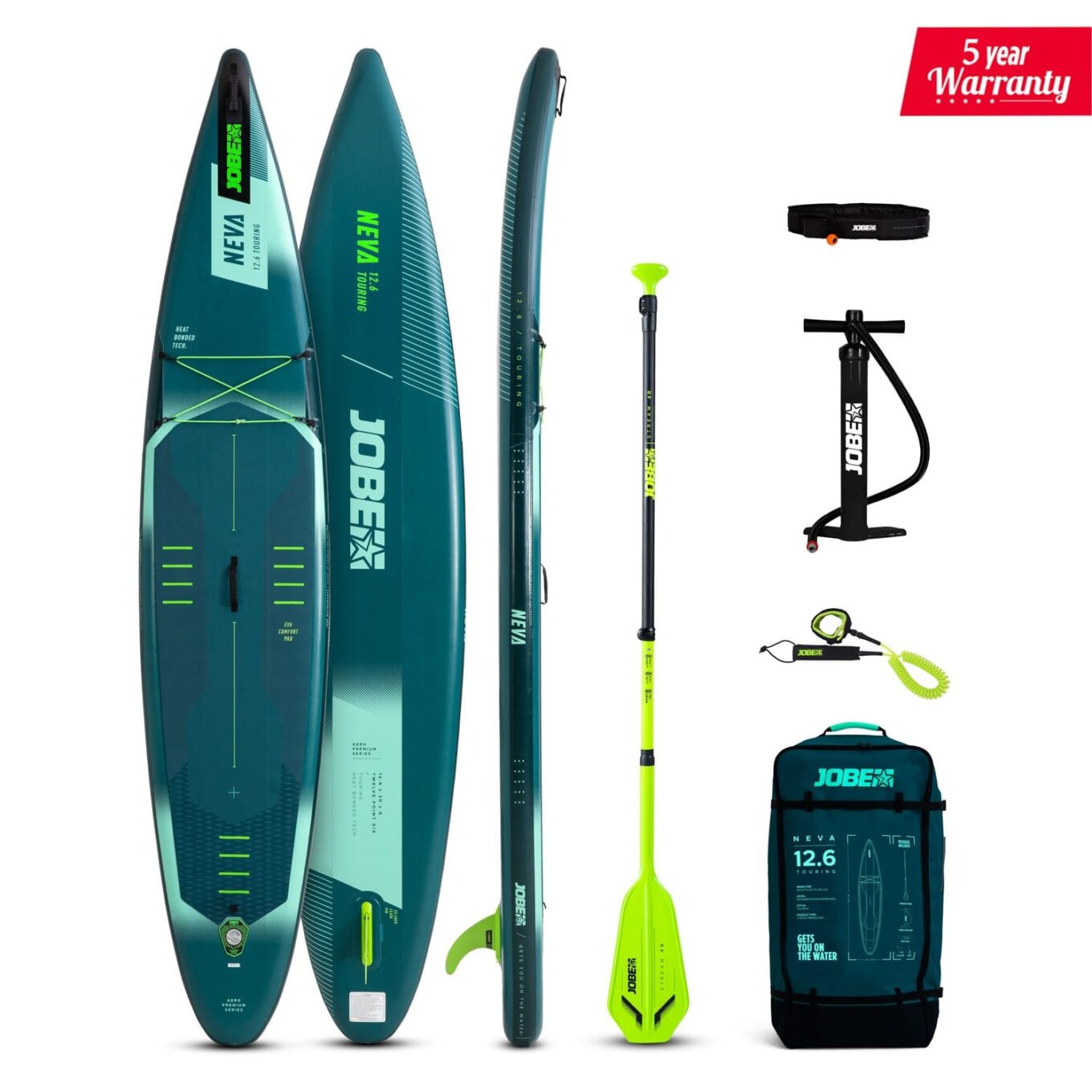Jobe Neva 12ft6 Inflatable SUP Paddleboard Package - Warranty