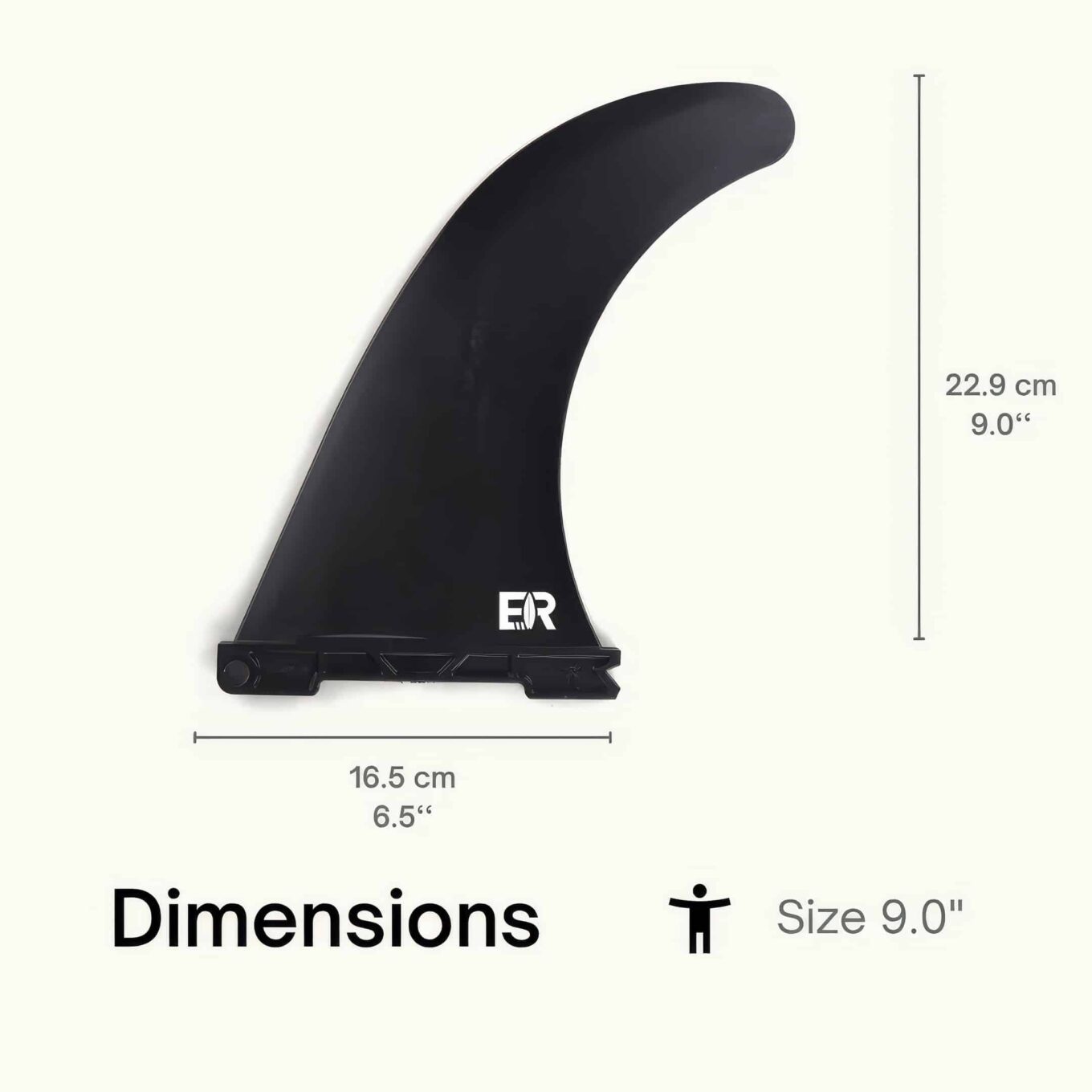 Eisbach Riders Classic SUP Fin Quick Lock Dimensions
