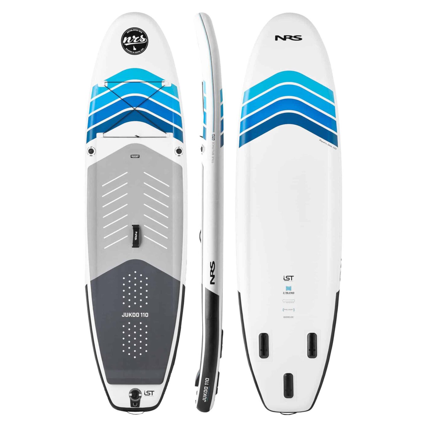 NRS Jukdo Paddle Board Top, Side and Bottom View