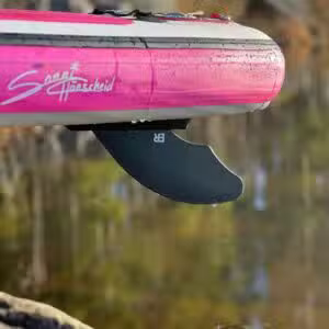 Flexible SUP River Fin by Eisbach Riders - Fitted on Paddle Board