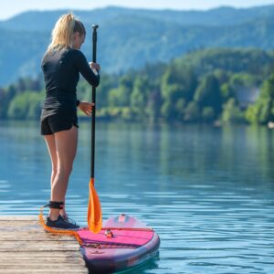 Jobe Aluminium 3-piece SUP Paddle Orange - Action Shot