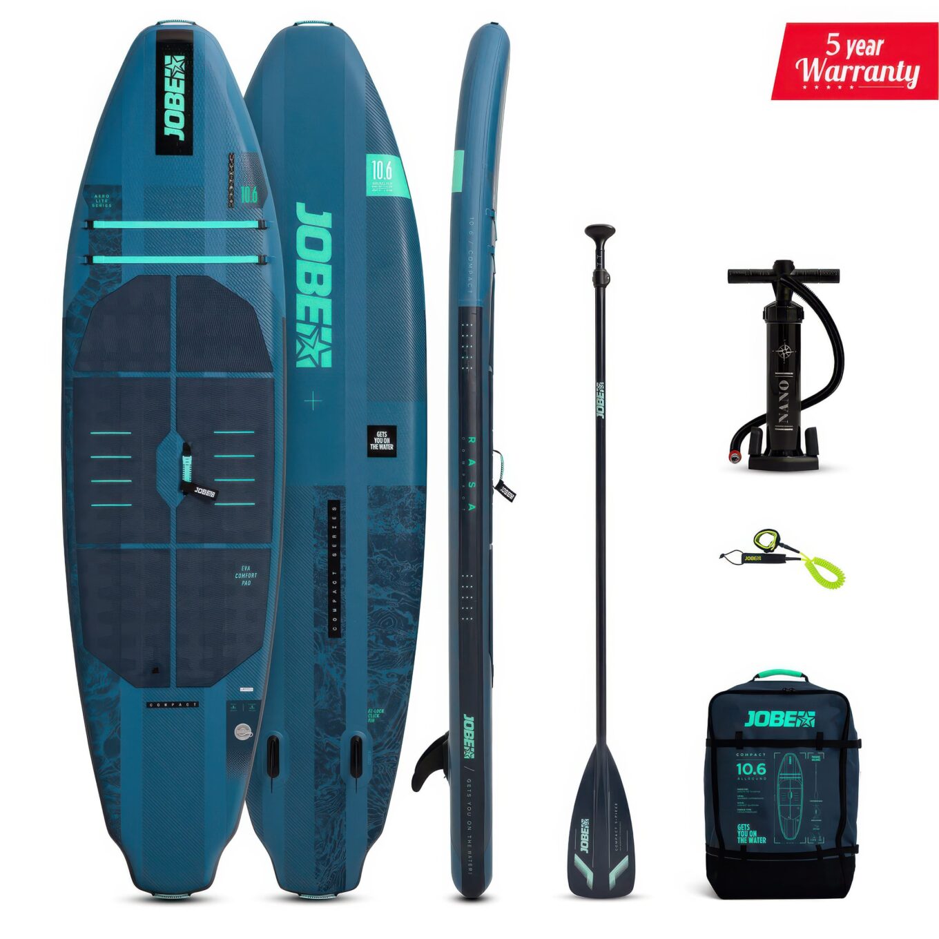 Jobe Rasa Compact SUP Board 10ft6 Package 5 Year Warranty