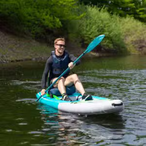 Jobe Tana Hybrid SUP Premium Board Kayak Setup Action Shot Front View