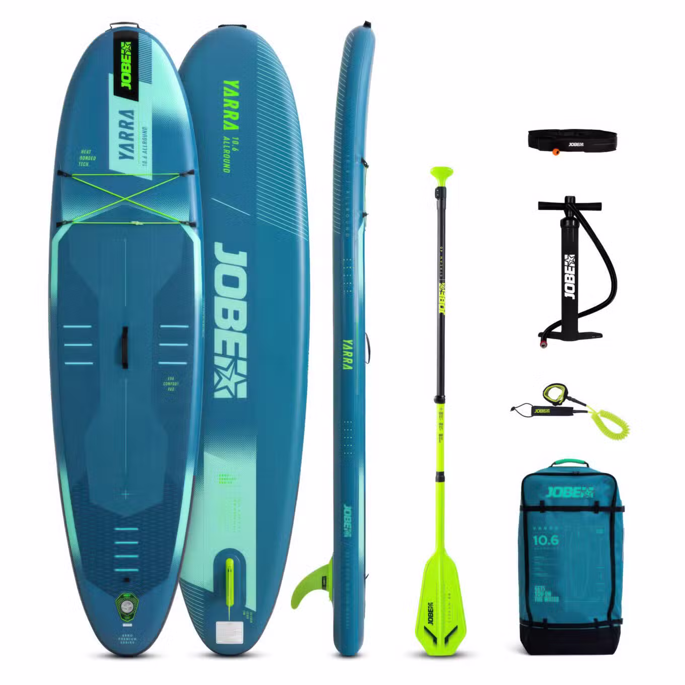 Jobe Yarra 10.6 Inflatable Paddle board Package in Steel Blue