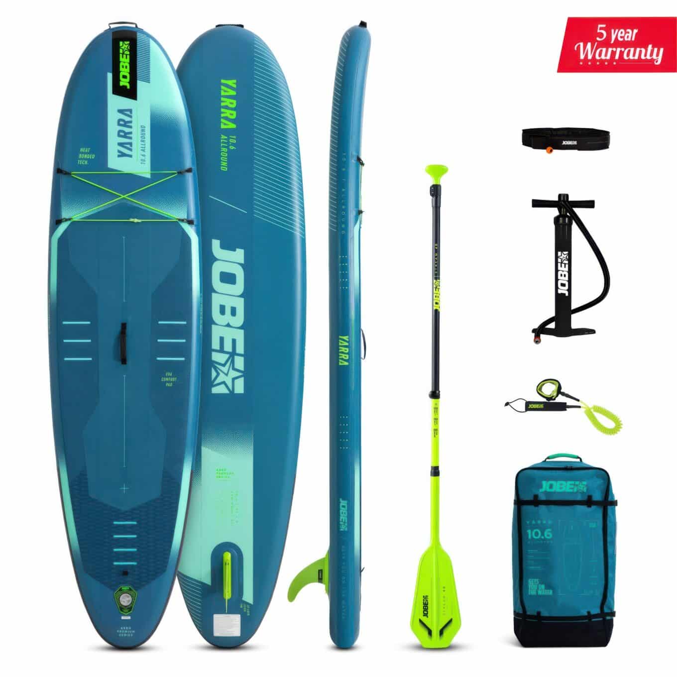 Jobe Yarra 10.6 Inflatable Paddle Board Package Steel Blue 5 Year Warranty