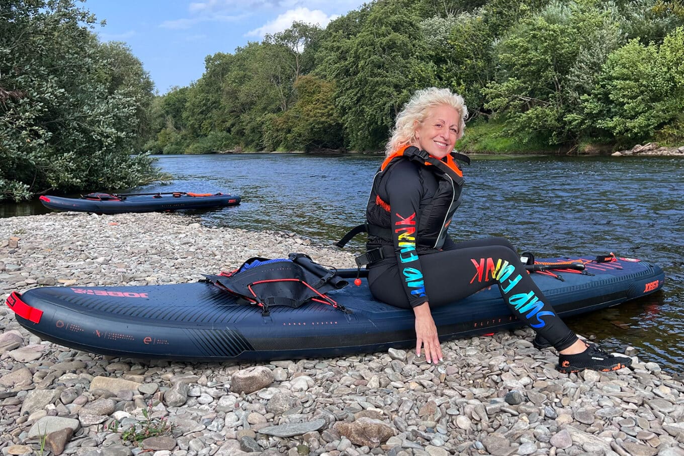 Kiriaki Waters Wearing Water Shoes during Summer on the river Wye