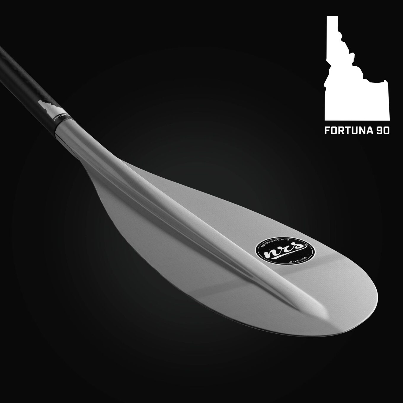 NRS Fortuna 90 Adjustable SUP Paddle Blade Front Colour Silver