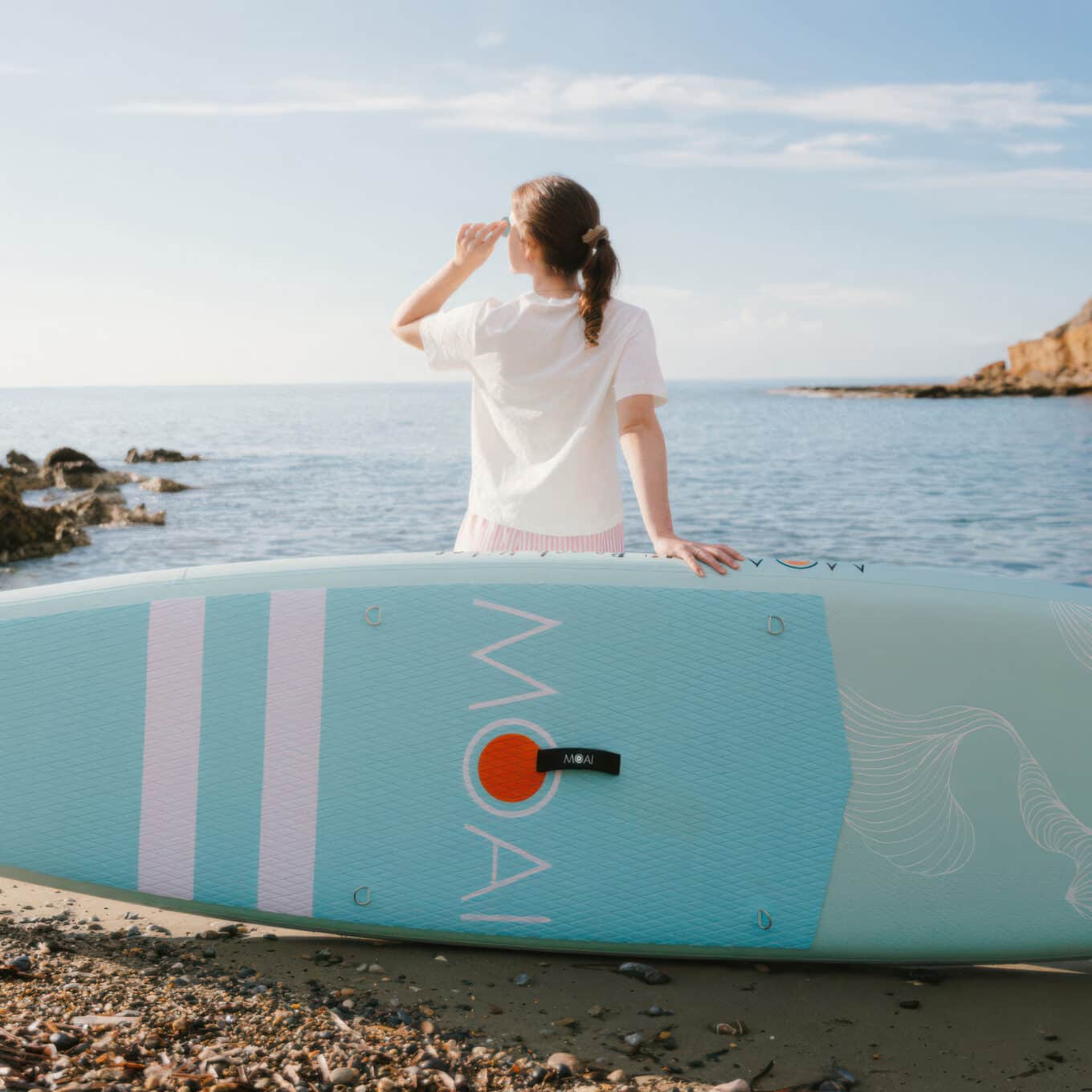 MOAI Beach Vibes 11' Ocean SUP Package Action Shot 3