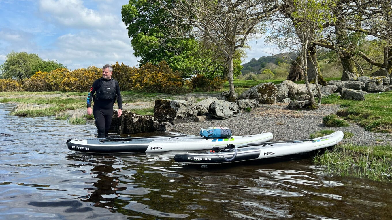 Nigel SUP Funk Co Founder with 12'6 Touring Paddleboard at Bala Lake