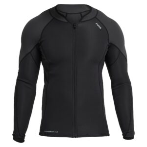 NRS Men’s HydroSkin 1.5mm Neoprene Jacket in Black/Graphite, front view