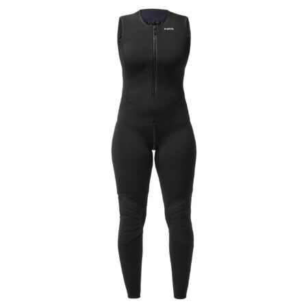 Black NRS Women’s 3.0 Ultra Jane Wetsuit with front and relief zips, front view